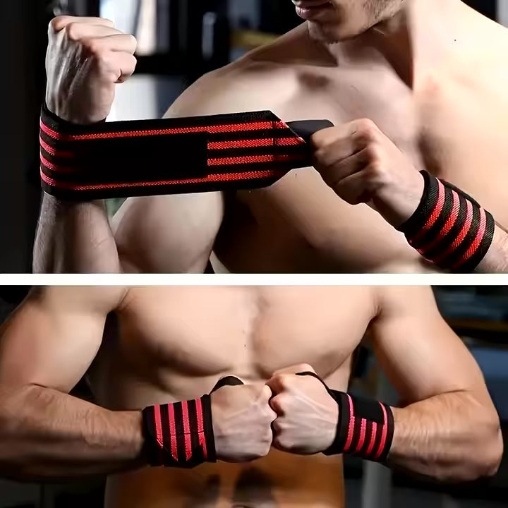 T333 non slip with elasticated Loops cotton Wraps Wrist Support Braces Men Women Weight Lifting Cross fit fitness accessories
