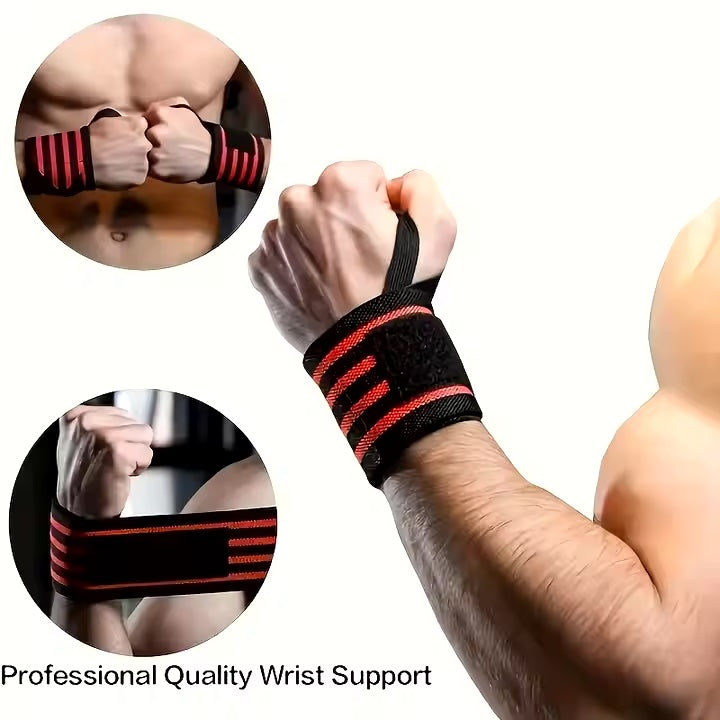 T333 non slip with elasticated Loops cotton Wraps Wrist Support Braces Men Women Weight Lifting Cross fit fitness accessories