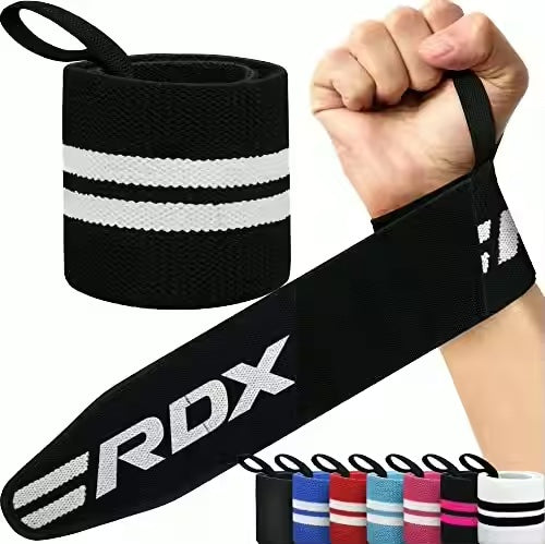 T333 non slip with elasticated Loops cotton Wraps Wrist Support Braces Men Women Weight Lifting Cross fit fitness accessories