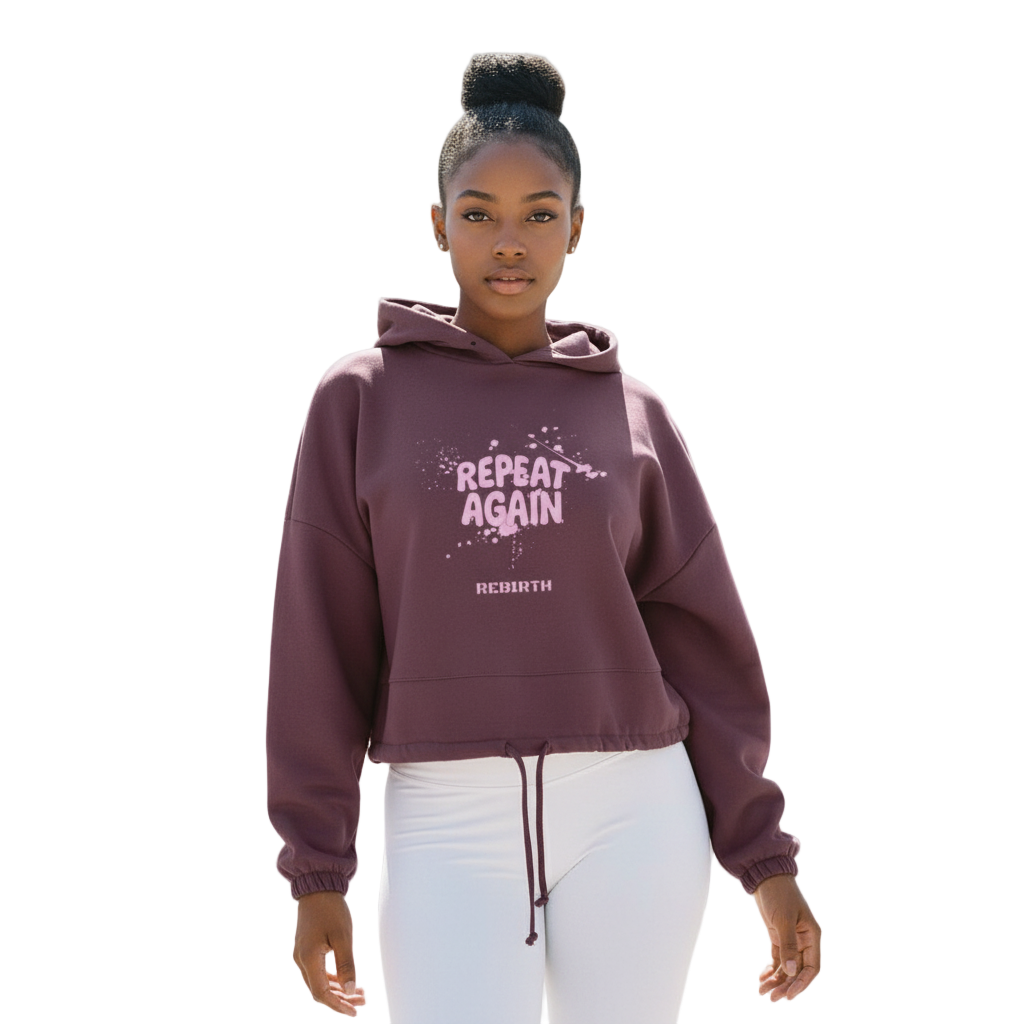 Women's TriDri® Cropped Oversized Hoodie Repeat Again - Splash