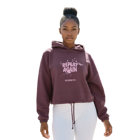 Women's TriDri® Cropped Oversized Hoodie Repeat Again - Splash